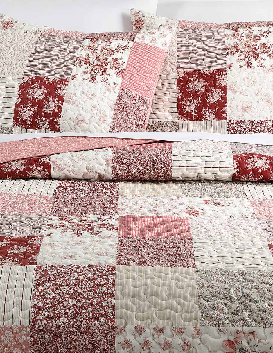 Set de colcha lauraashley celina dark red 2